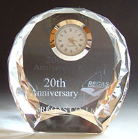 クリスタル時計　20周年記念品