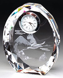 3Dクリスタル 時計 （鶴・亀）